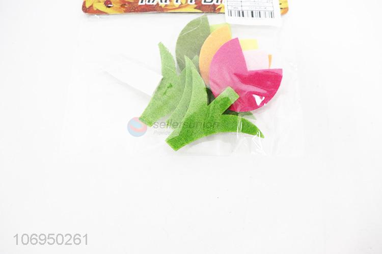 Unique design 3pc creative flowers shaped diy felt cloth patch