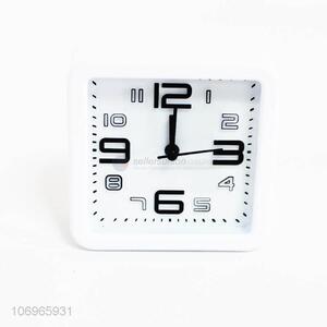 Premium products simple white square plastic alarm clock