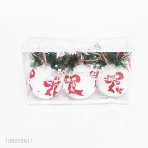 New design fashion bowknot printed foam Christmas balls for decoration