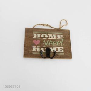New style home decoration hanging wooden wall sign with hook