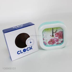 High quality square battery powered alarm clock for students