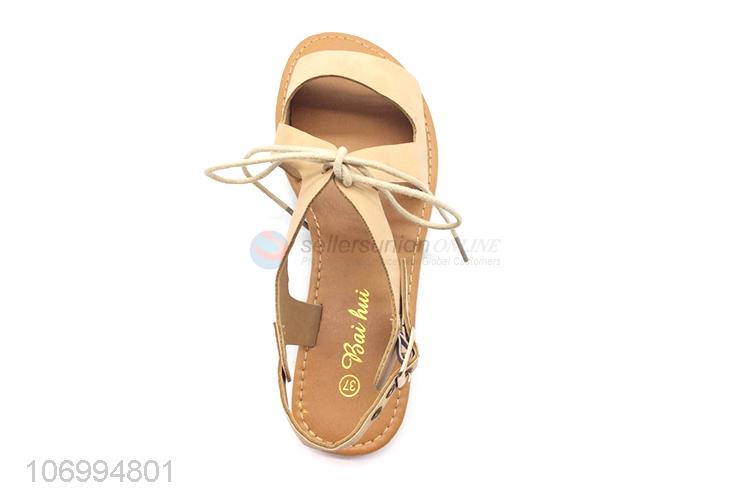 Wholesale hottest fashion lace up sandal women flat sandal