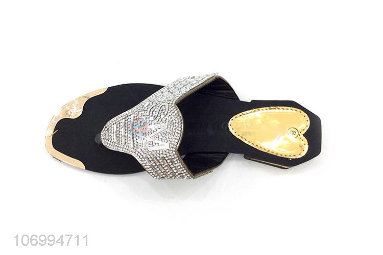 Hot products exquisite clear rhinestones thong slippers for women