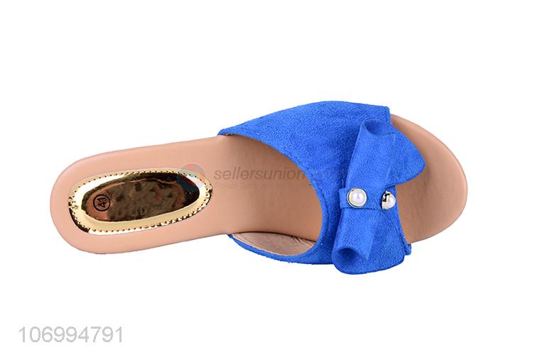 China OEM women summer outdoor high wheel slippers trendy shoes