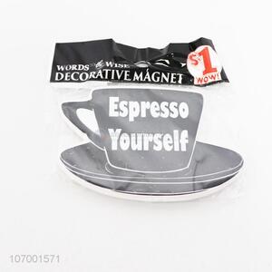 Cheap custom ceramic mug coffee cup shaped fridge magnet