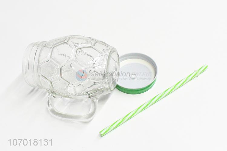 High Quality Glass Water Cup Juice Glass With Straw