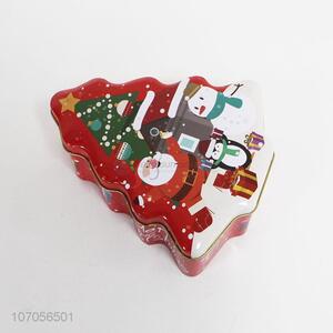 Factory wholesale Christmas tree shape tinplate cans chocolate cans