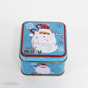 Hot selling square Christmas tinplate cans for candy