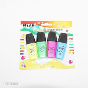 Wholesale Cartoon Design 4 Pieces Highlighter Pen Set