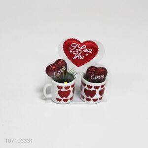 Factory price Valentine gifts ceramic couple mug set