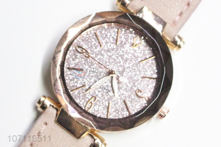 Good Sale Soft Leather Band Ladies Wrist Watch