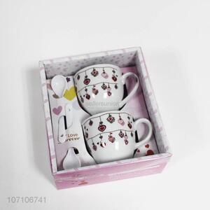 Factory Price Ceramic Coffee Mug Set for Valentine's Day Gift