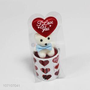 Wholesale Valentine's day gift ceramic cup and cartoon cute bear