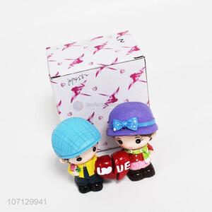 Fashionable design home ornaments resin lovers doll figurines resin crafts