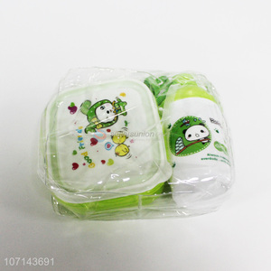 OEM reusable cartoon animal printed kids lunch box and water bottle