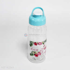 Good sale exquisite flower printed plastic water bottle outdoor sports bottle