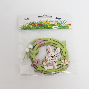 Wholesale cheap Easter decoration wooden Easter bunny garland pendants