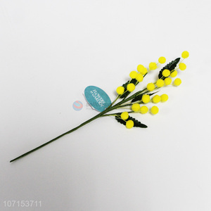 New arrival indoor decoration 24 balls yellow artificial flower plastic flower