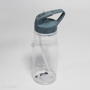 Custom Portable Transparent Plastic Water Bottle With Straw