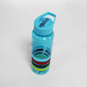 New products colorful bpa free plastic water bottle with handle & straw
