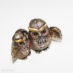 New items decorative luxury resin owl statuettes resin owl figurines
