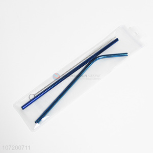 China supplier food grade stainless steel drinking straws with straw cleaning brush