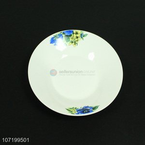 China supplier round flower pattern ceramic plates ceramic dishes