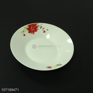 Suitable price round decal ceramic plate porcelain plate for home and restaurant