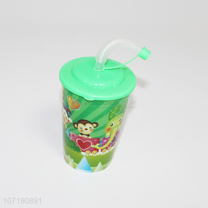 Wholesale reusable drinking cups straw plastic cup with straw and lids