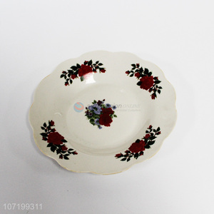 Recent style round decal ceramic plates dinner plates snacks plate