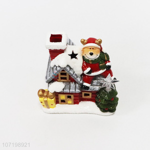 Attractive design table decoration ceramic Christmas house figurines ceramic crafts