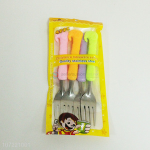 Wholesale children's tableware set colorful stainless steel fork set