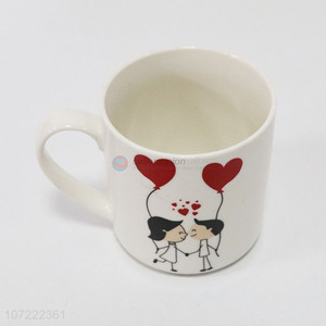 New arrival cartoon couples printed ceramic mug valentines gift