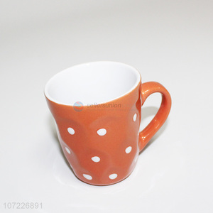 Hot selling fashion polka dot ceramic mug porcelain water cup