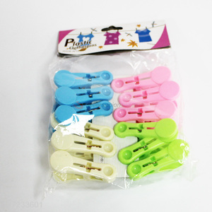 Custom logo 12pcs plastic clothespin for promotions