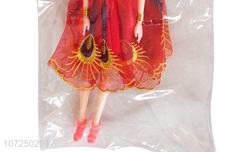 Excellent quality 12joints 3D eyeball wedding dress doll for kids