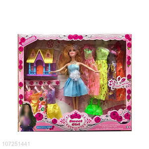Best Selling Fashion Girls Doll With Dresses Set Toy