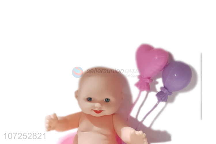 Factory Price Soft Baby Doll Toy With Feeder Bottle And Toilet