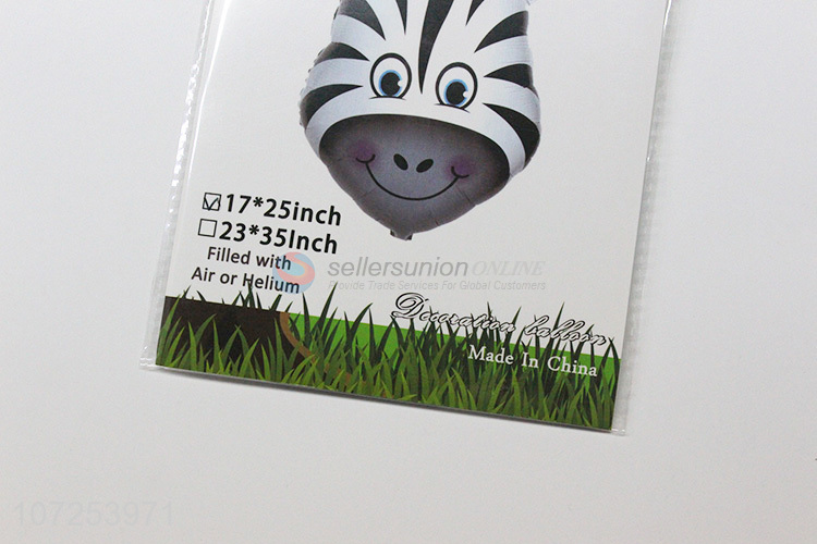 Reasonable price zebra foil balloon for kids birthday party decoration