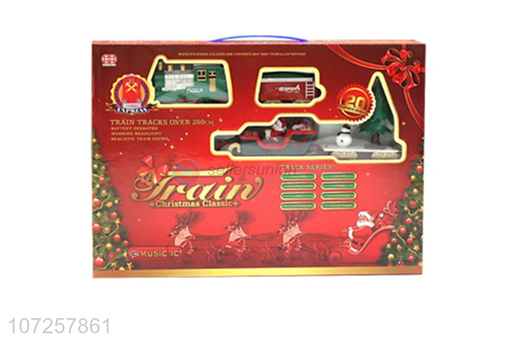 Most popular battery operated Christmas smoke train toy set for toddlers