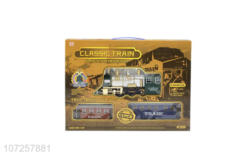 Bottom price battery operated plastic electric toy train railway set