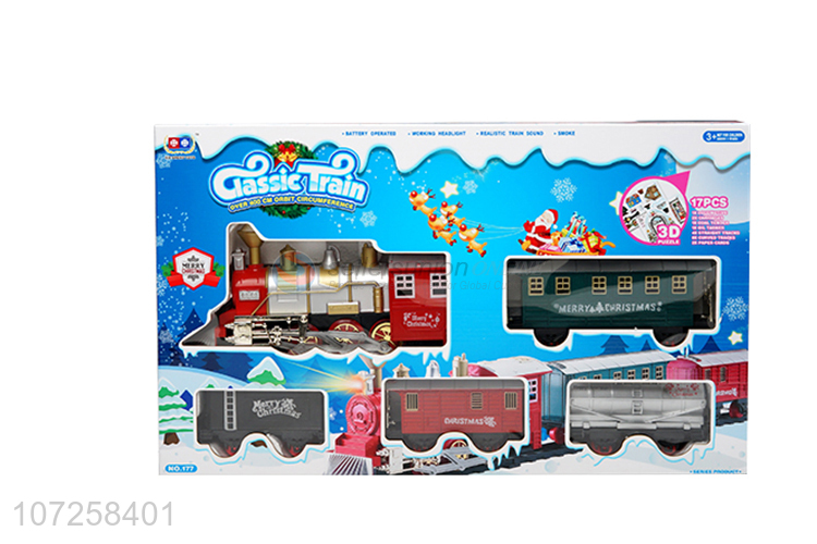 Wholesale popular electric battery operated mini plastic Christmas train set