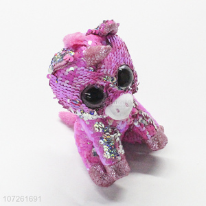 Top supplier handmade sequin plush horse toy cartoon animal toy