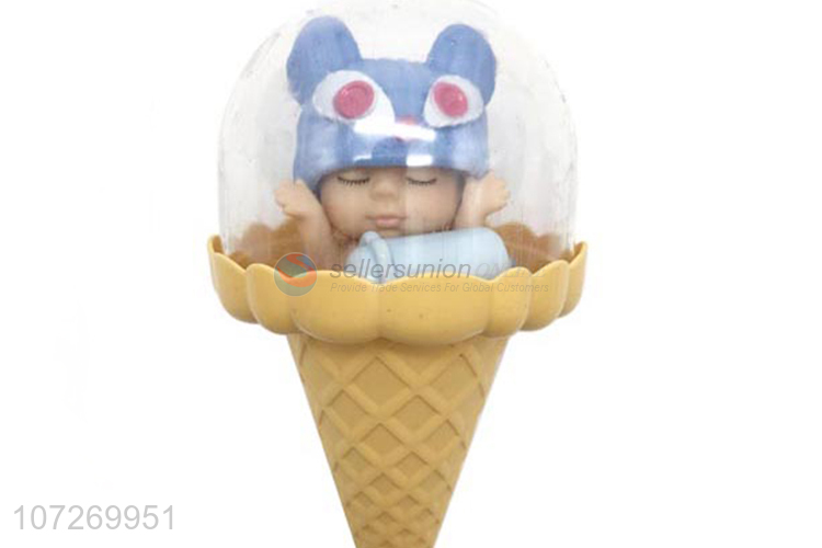 Excellent quality cute vinyl toys sleeping baby doll with feeding bottle and candy cap