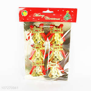 Custom 6PCS Golden Christmas Bells Christmas Hanging Ornament