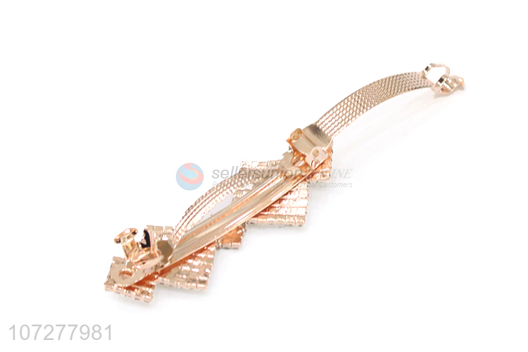 Good Quality Rhinestone Alloy Hairpin Alloy Spring Clip