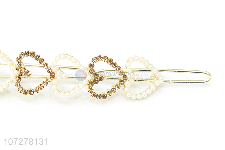 Wholesale Love Heart Shape Hairpin Alloy Hair Clip