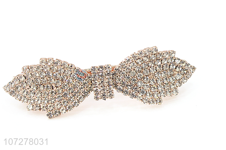 New Design Rhinestone Hair Clip Fashion Alloy Spring Clip