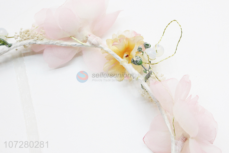 Factory Price Wedding Hair Accessories Adjustable Hairband Wreath For Women Girls