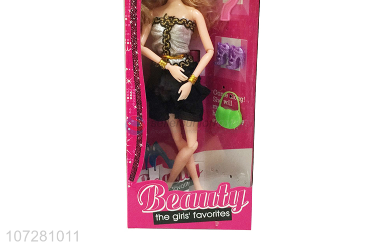 Best Sale Solid Body Beauty Girl Joints Doll With Accessories Set